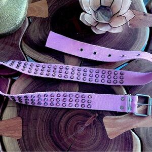 Pink on pink jeweled belt.